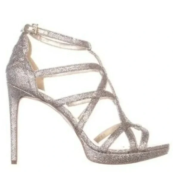 MICHAEL Michael Kors Glitter Champagne Heels Sz 7 - Picture 7 of 16